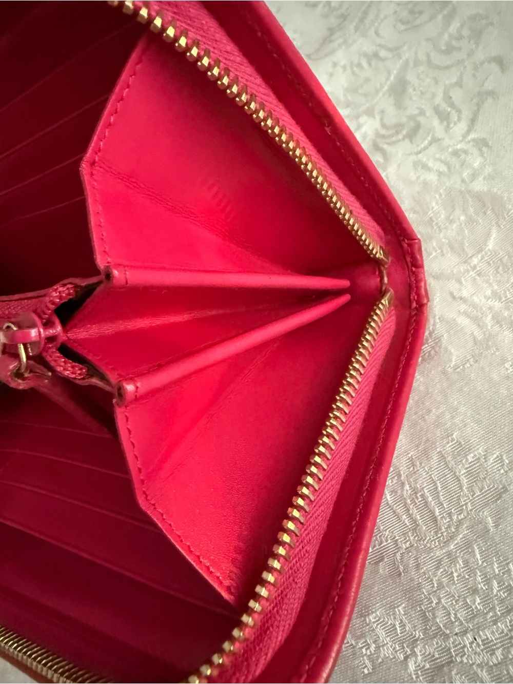 Saint Laurent Pink Leather Zip Wallet with Gold Hardware - Picture 17 of 17